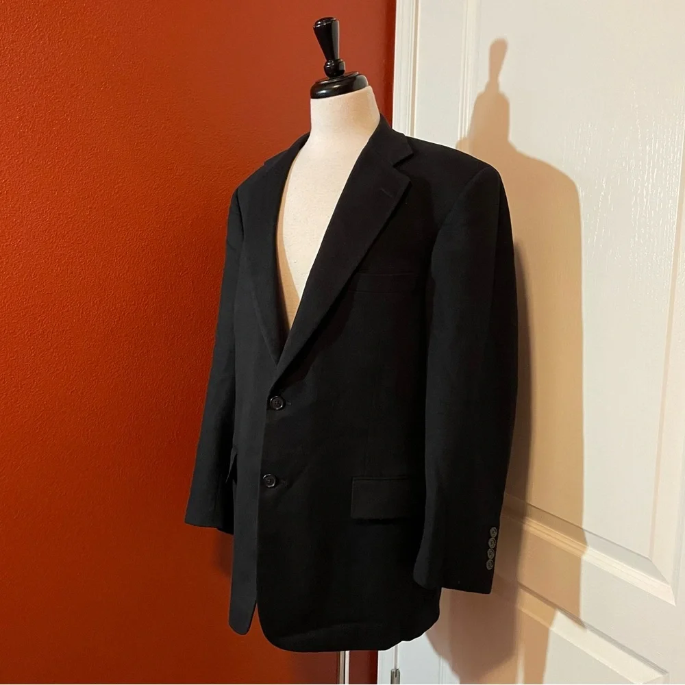 Brooks Brothers Men’s 100%‎ Loro Piana Italian Black Cashmere Blazer Sport Coat